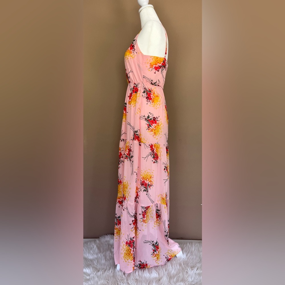 {J. Crew} Sunburst Floral Tiered Sleeveless Maxi Dress in Pink - Women's 0 - Picture 5 of 11